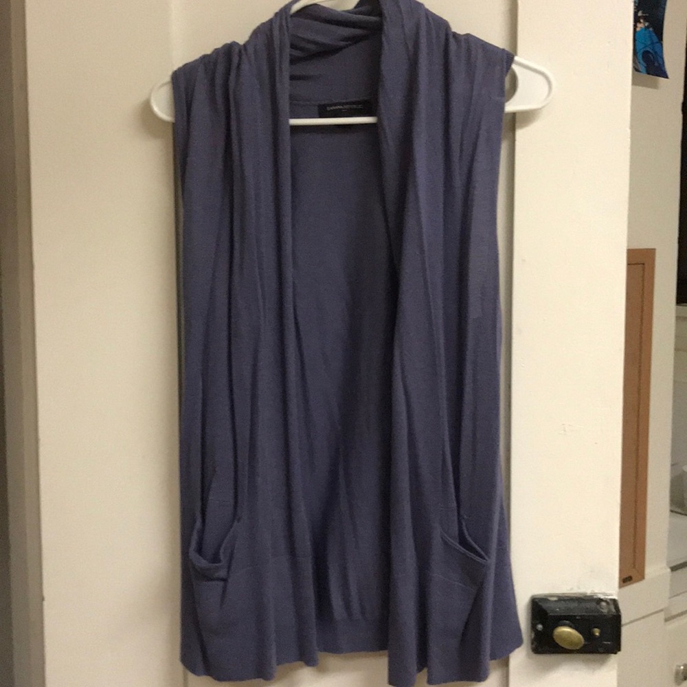 Purple sleeveless cardigan